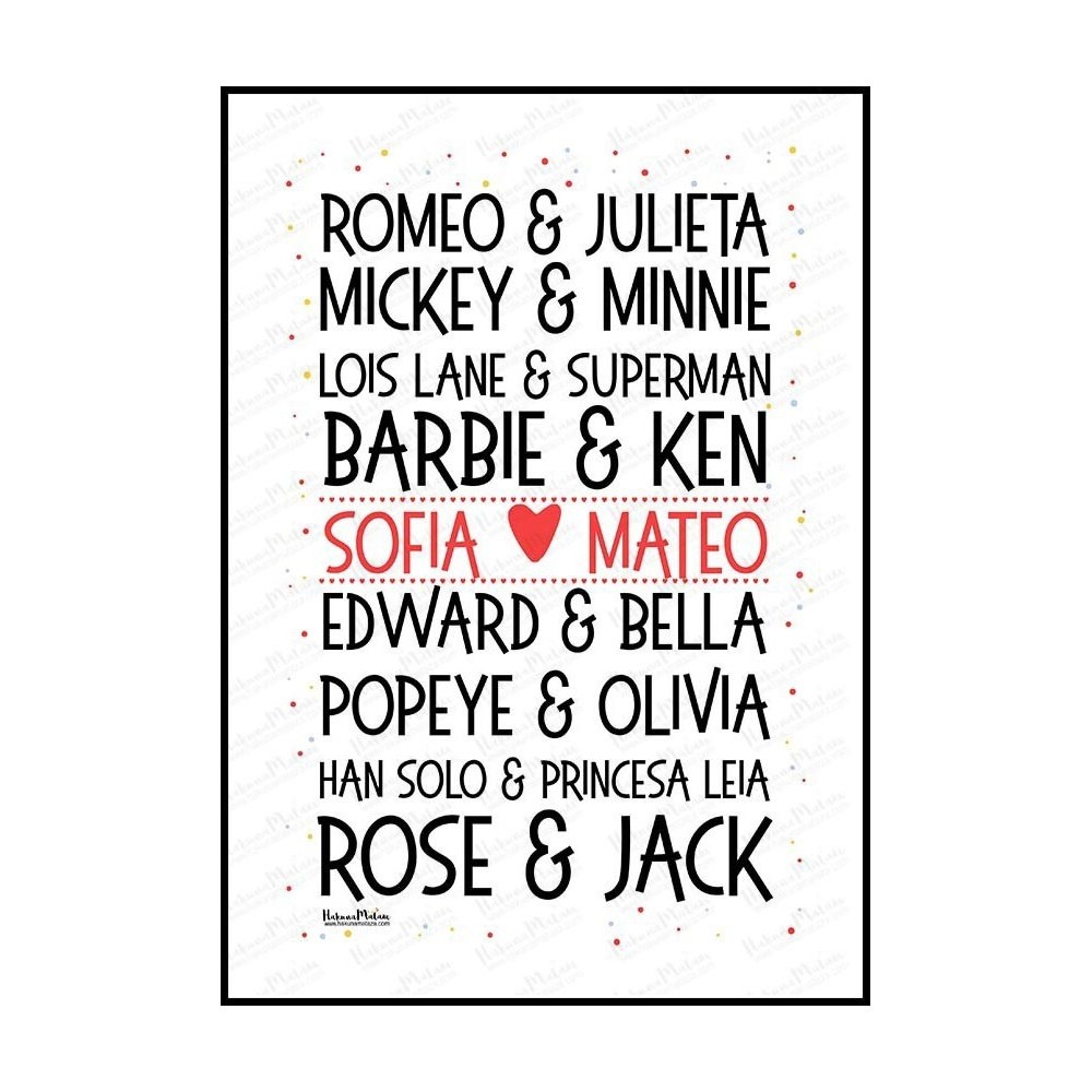 Lámina personalizada - Nuestro amor es de película