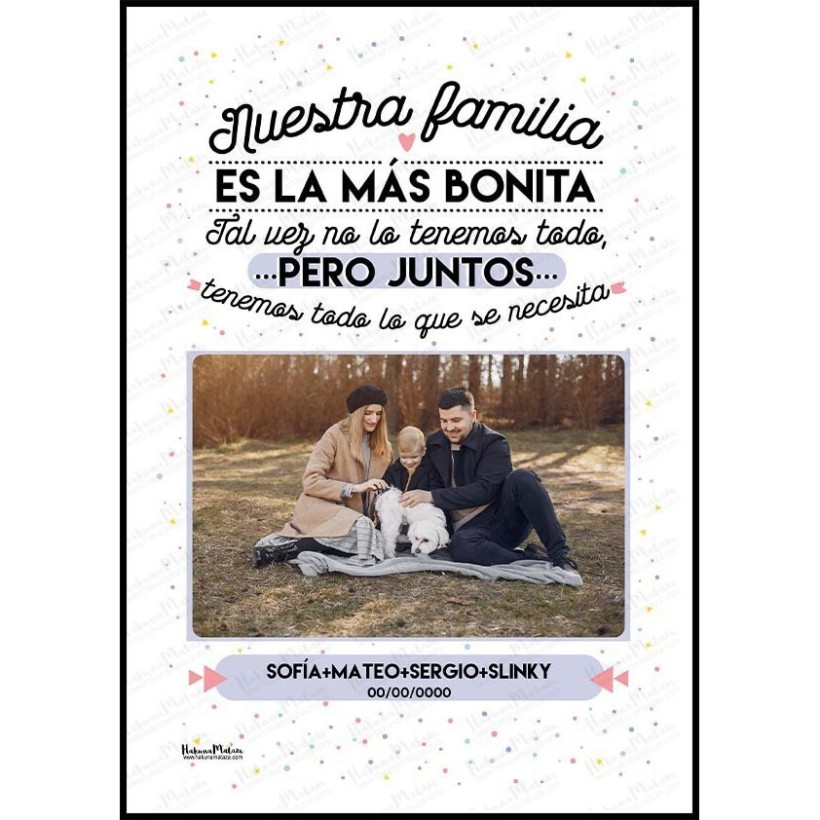 Lámina personalizada con foto - Nuestra familia es la más...
