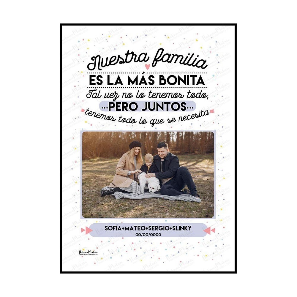 Lámina personalizada con foto - Nuestra familia...