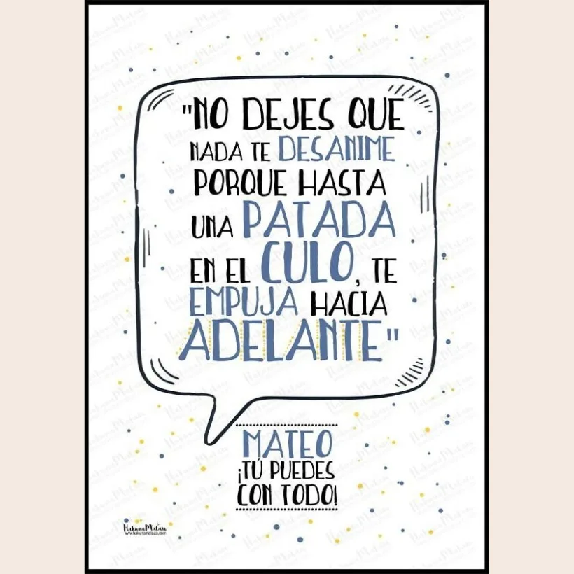 Lámina personalizada - No dejes que nada te desanime | Hakuna Mataza 2