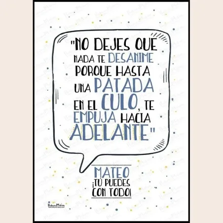 Lámina personalizada - No dejes que nada te desanime · detalle