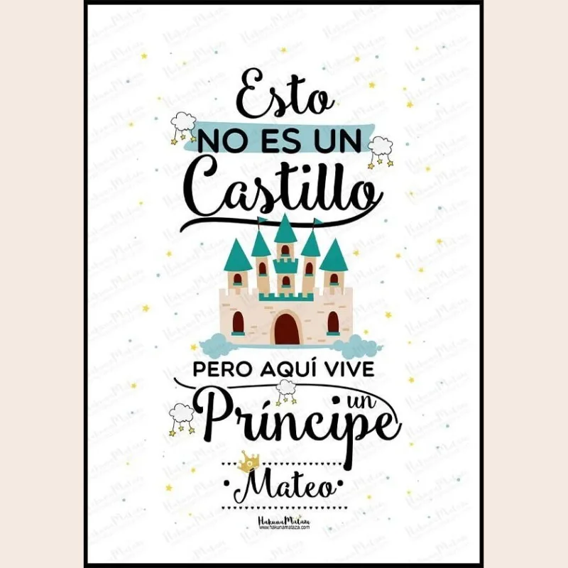Lámina personalizada - Aquí vive un príncipe · detalle