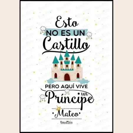 Lámina personalizada - Aquí vive un príncipe · detalle