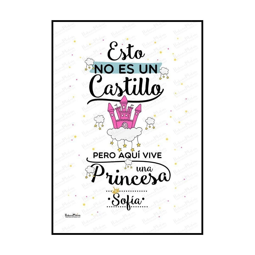 Lámina - Aquí vive una princesa
