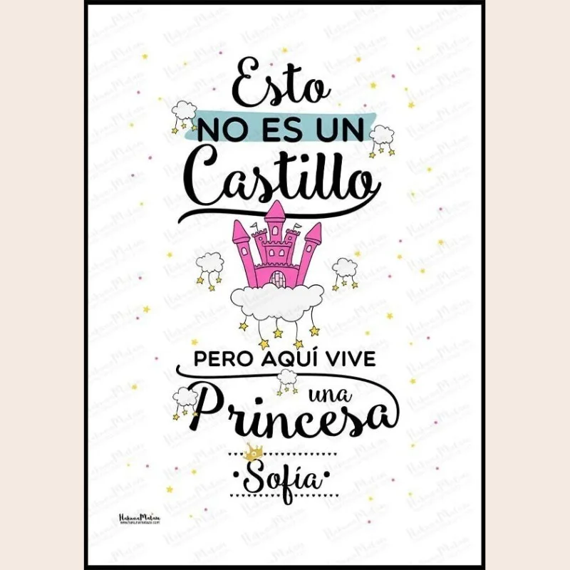 Lámina personalizada - Aquí vive una princesa · detalle