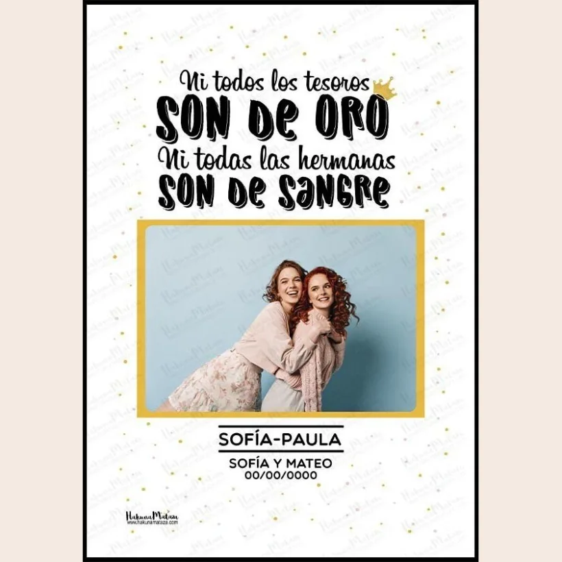 Lámina personalizada con foto - Ni todos los tesoros 2