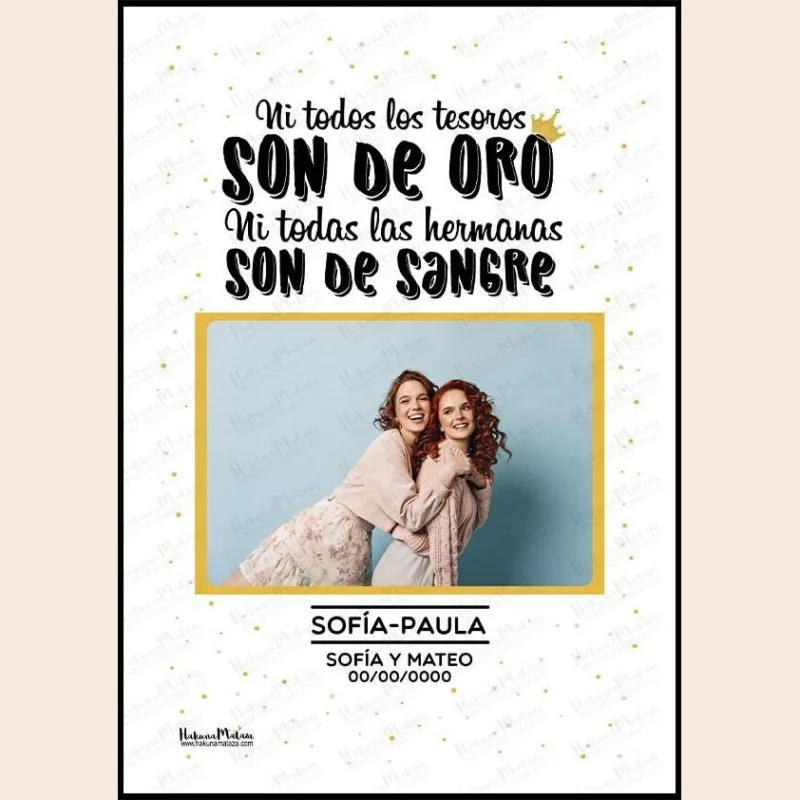 Lámina personalizada con foto - Ni todos los tesoros · detalle