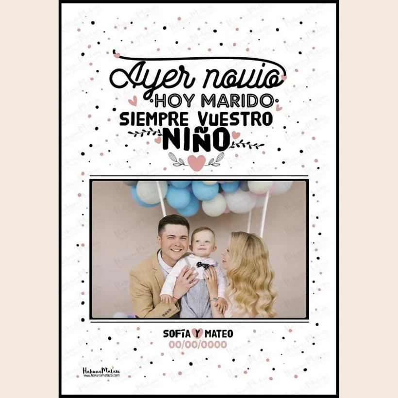 Lámina personalizada con foto – Ayer novio, hoy marido | Hakuna Mataza 2