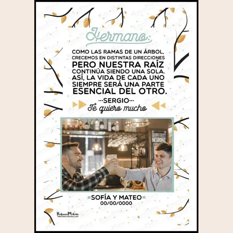 Lámina personalizada con foto - Hermano como las ramas de un árbol · detalle
