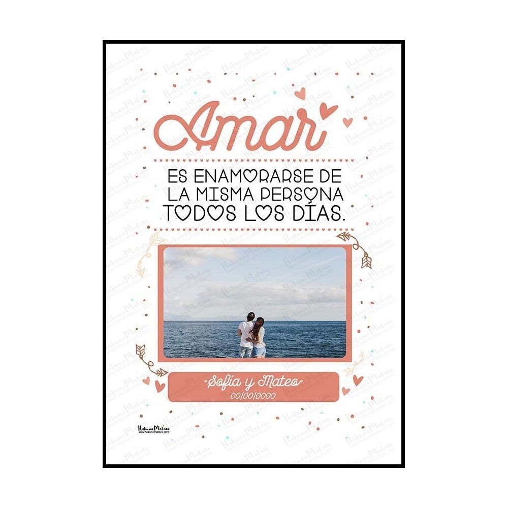 Lámina con foto - Amar es