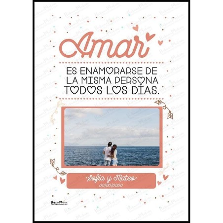 Lámina personalizada con foto - Amar es