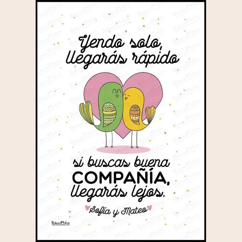 Lámina personalizada - Yendo solo · detalle