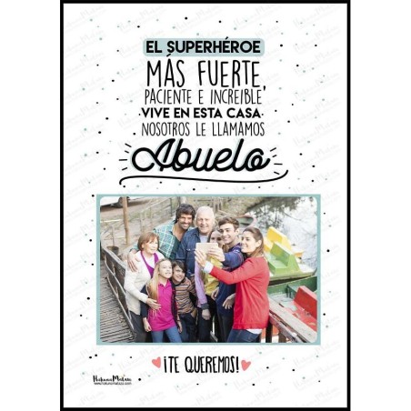 Lámina personalizada con foto - El superhéroe que vive en esta casa