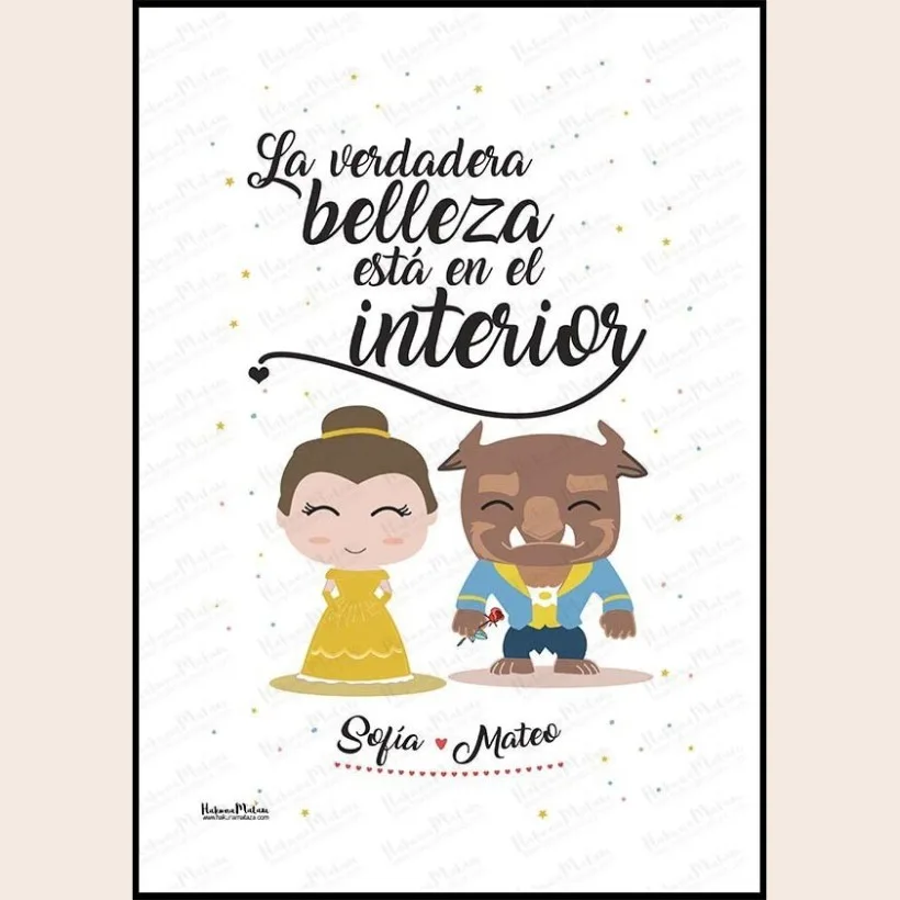 Lámina personalizada - Bella y Bestia | Hakuna Mataza 2