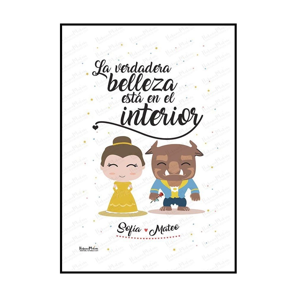 Lámina personalizada - Bella y Bestia