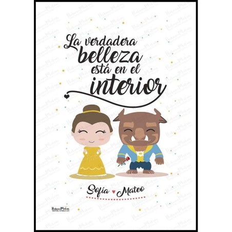 Lámina personalizada - Bella y Bestia