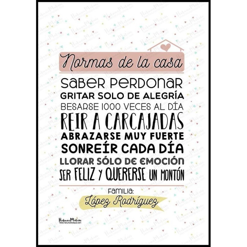 Lámina personalizada - Normas de la casa