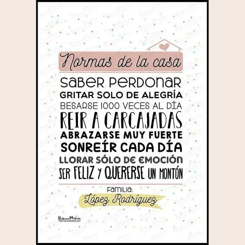 Lámina personalizada - Normas de la casa | Hakuna Mataza 2