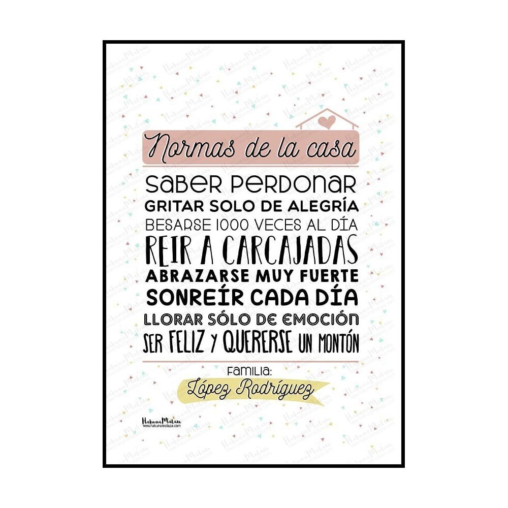Lámina personalizada - Normas de la casa