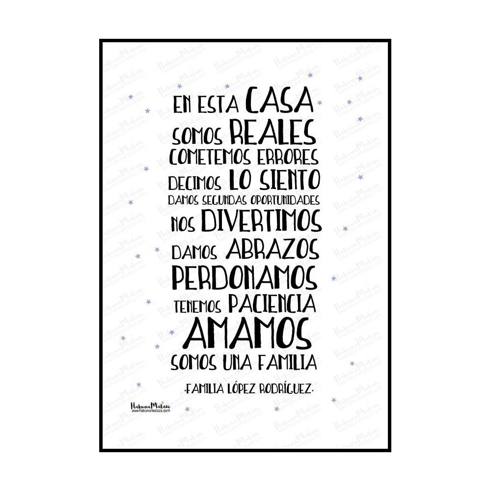 Lámina personalizada - En esta casa