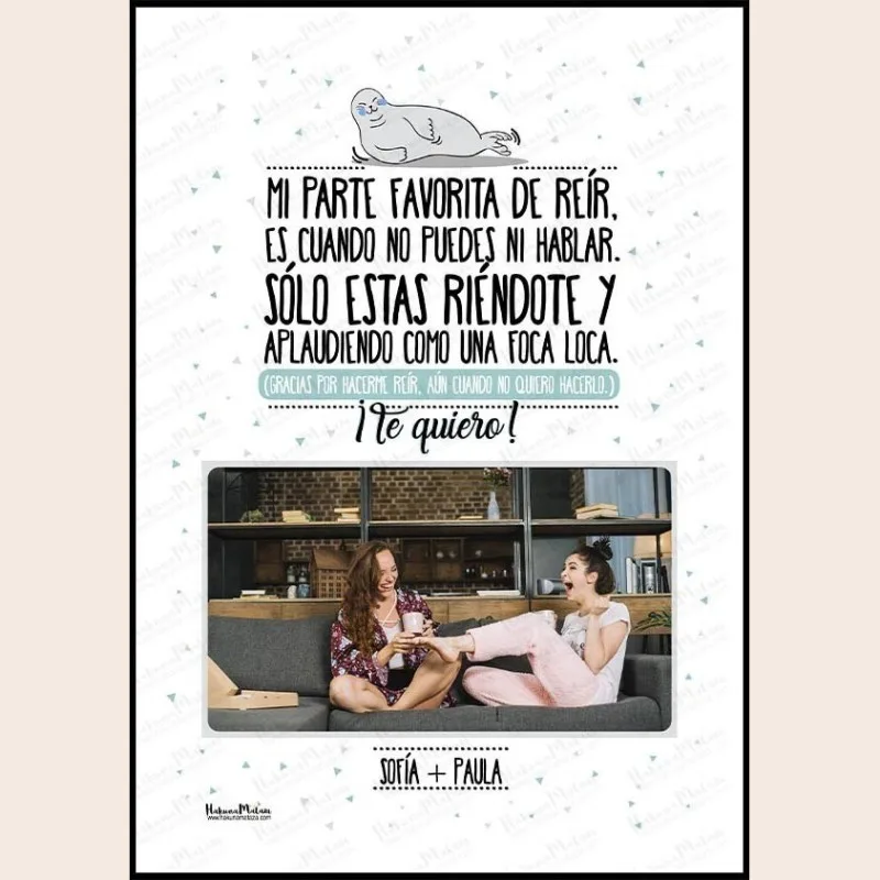 Lámina personalizada con foto - Mi parte favorita de reír · detalle