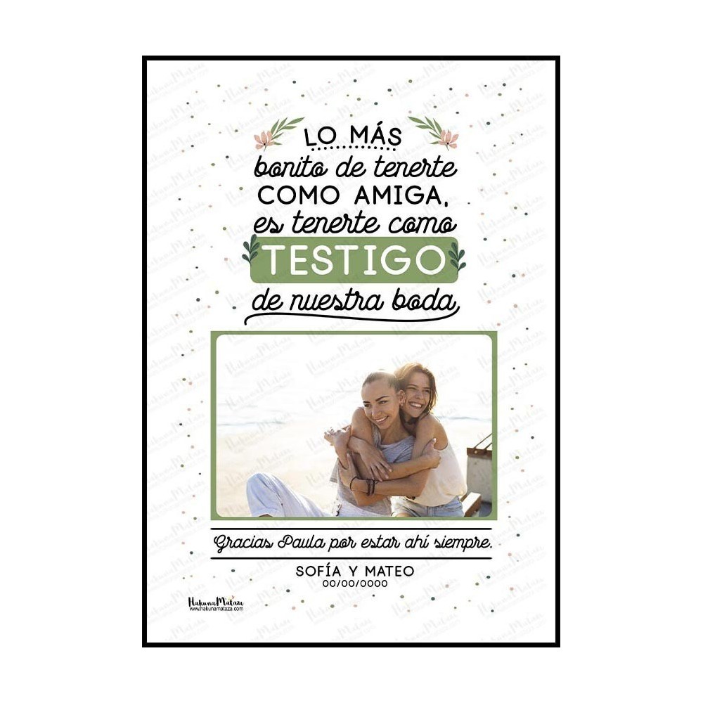 Lámina personalizada con foto - Lo más bonito de tenerte