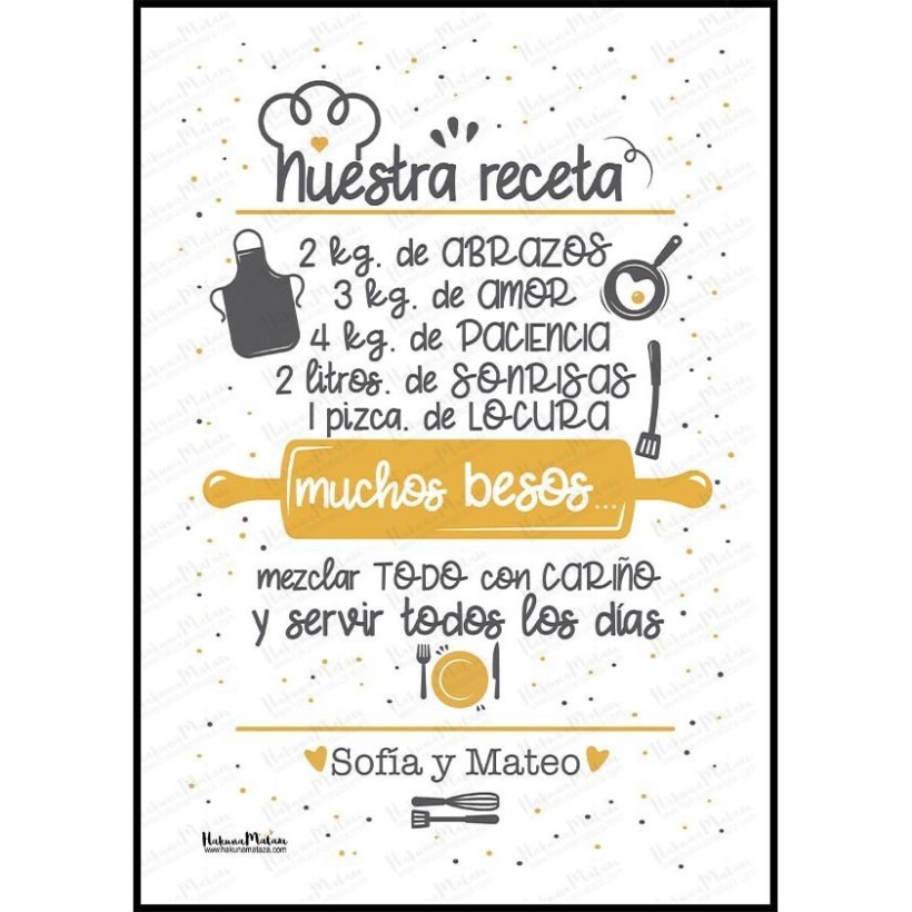 Lámina personalizada - Nuestra receta