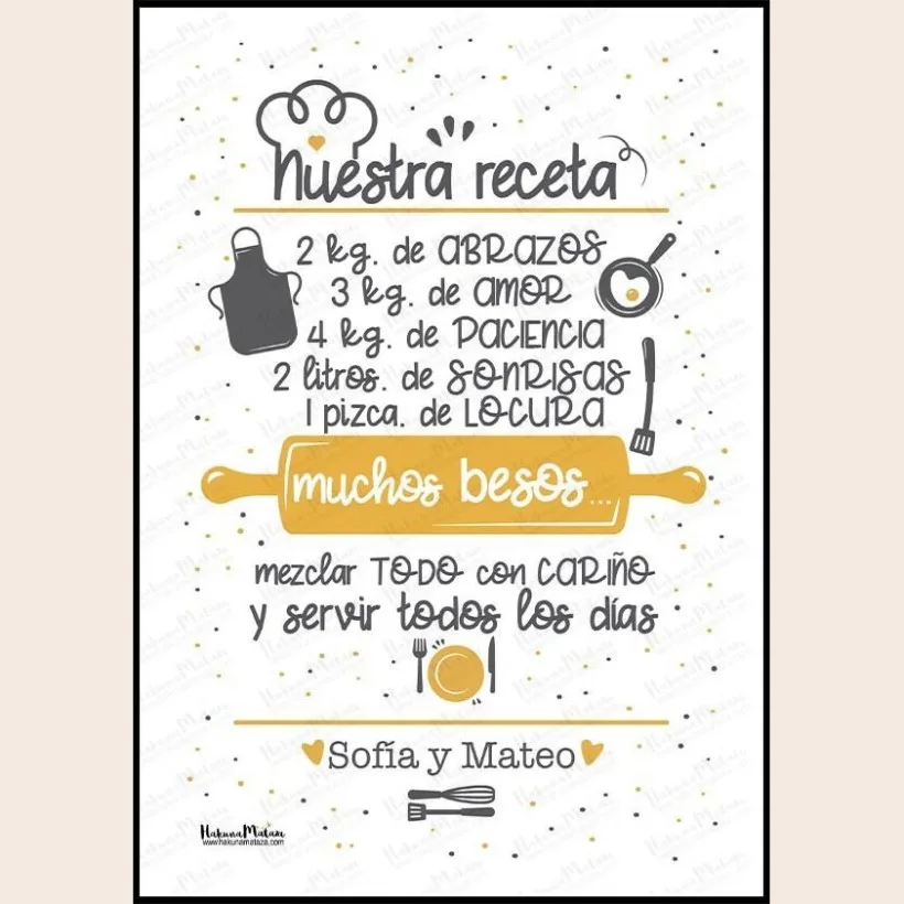 Lámina personalizada - Nuestra receta | Hakuna Mataza 2
