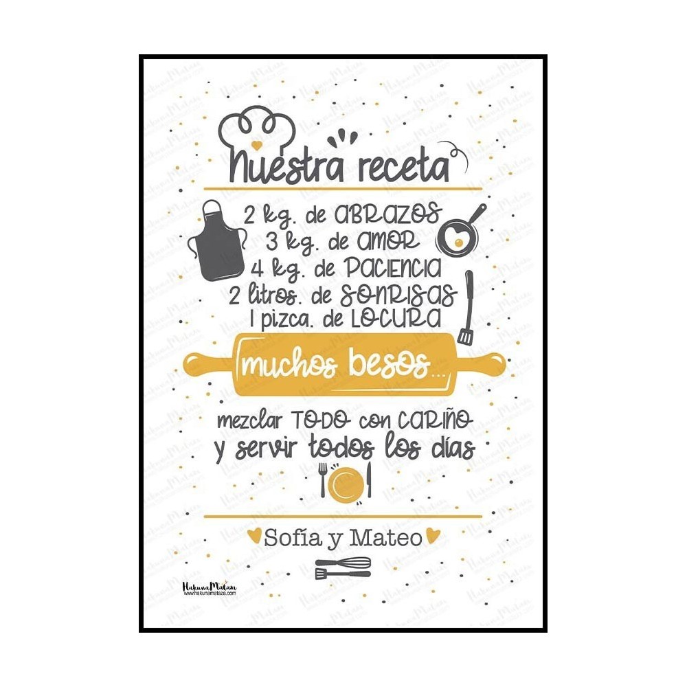 Lámina personalizada - Nuestra receta
