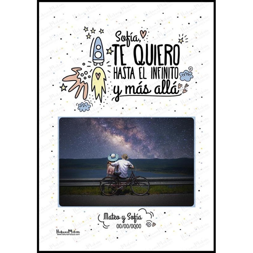 Lámina personalizada con foto - Hasta el infinito y más allá