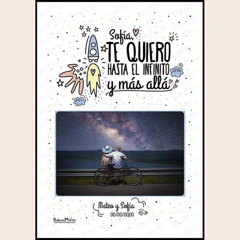 Lámina personalizada con foto - Hasta el infinito y más allá | Hakuna Mataza 2