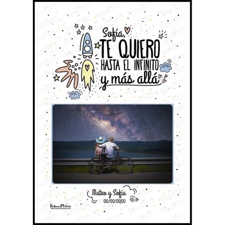 Lámina personalizada con foto - Hasta el infinito y más allá Lámina personalizada con foto - Hasta el infinito y más allá