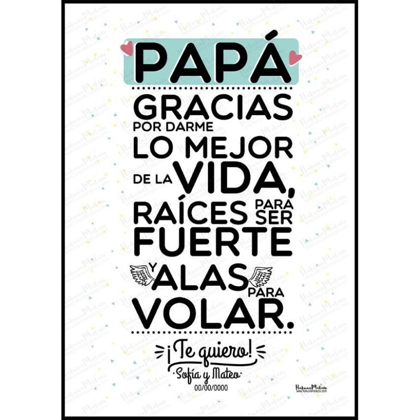 Lámina - Papá gracias por darme lo mejor