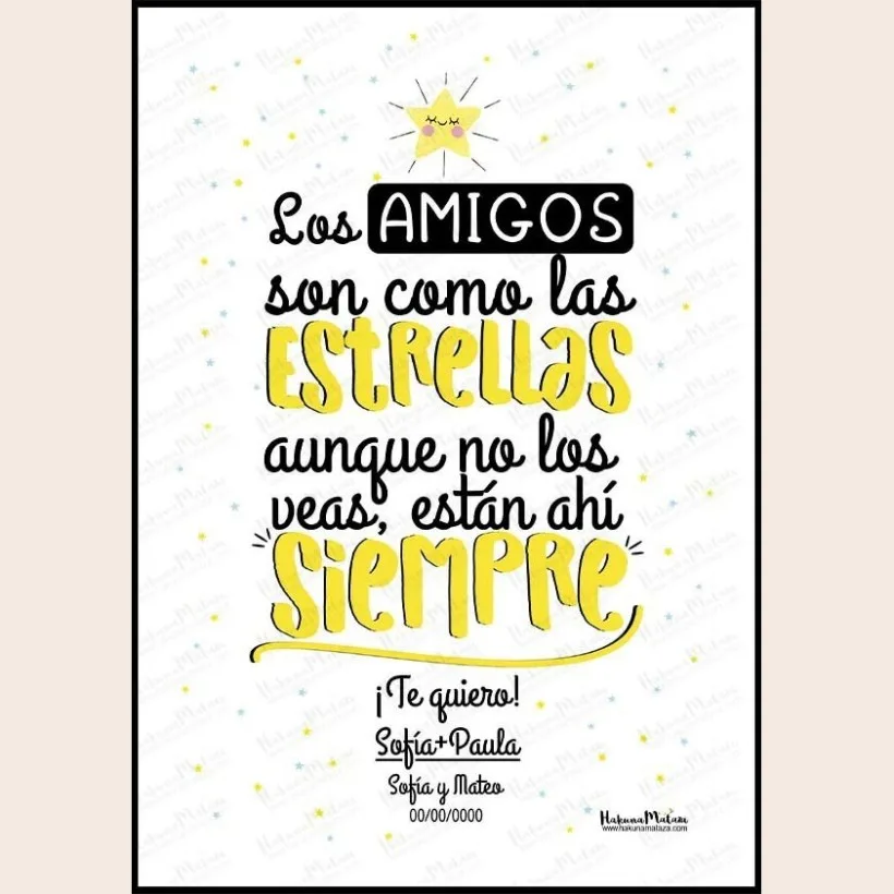 Lámina personalizada - Los amigos son como las estrellas 2