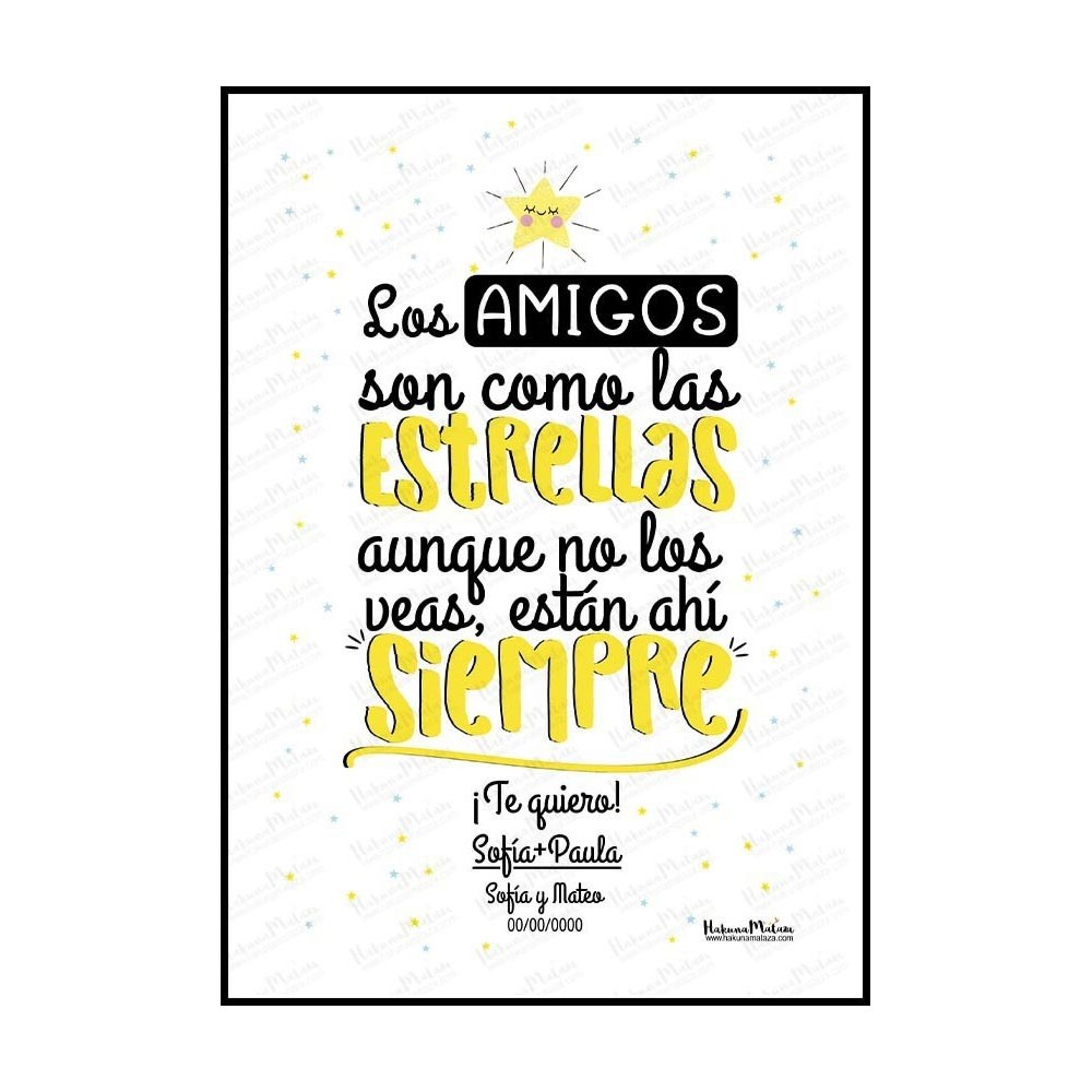 Lámina - Los amigos son como las estrellas