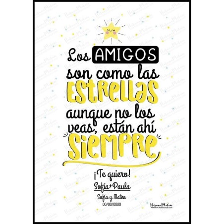 Lámina personalizada - Los amigos son como las estrellas