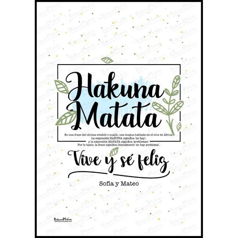 Lámina con foto - Hakuna Matata