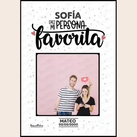 Lámina personalizada con foto - Eres mi persona favorita · detalle