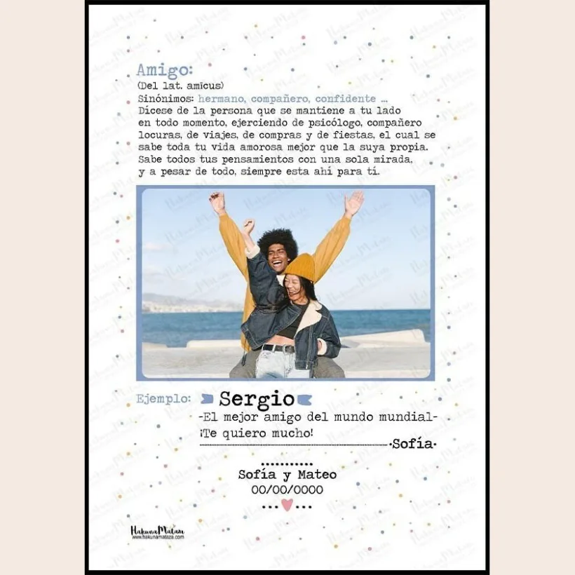 Lámina personalizada con foto - Definición de amigo 2