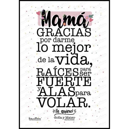 Lámina personalizada - Mamá gracias por darme lo mejor