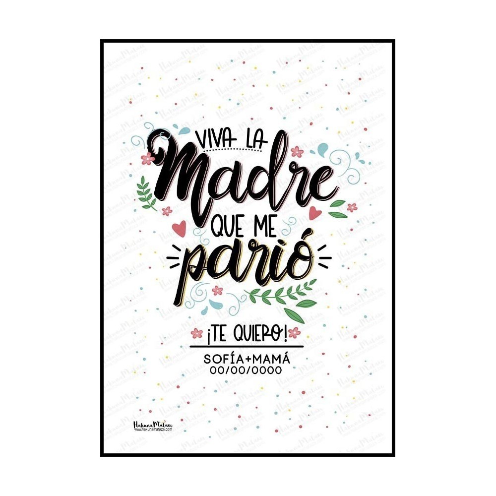 Lámina personalizada - Viva la madre que me parió