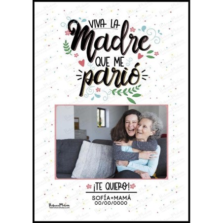 Lámina personalizada con foto - Viva la madre que me parió