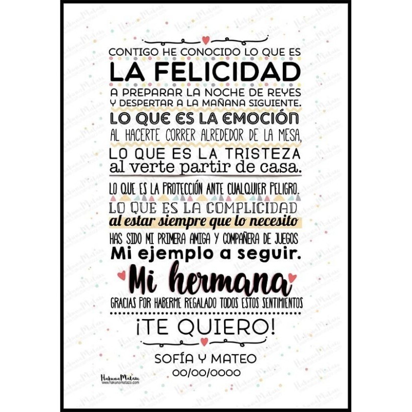 Lámina personalizada - Contigo he conocido lo que es la...