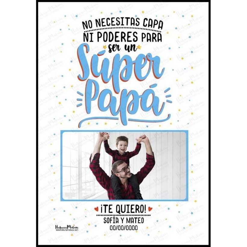 Lámina con foto - Súper Papá