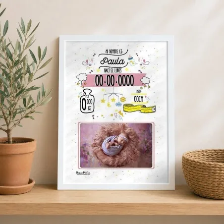 Lámina Natalicio con foto - Rosa | Hakuna Mataza