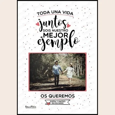 Lámina personalizada con foto - Toda una vida juntos · detalle