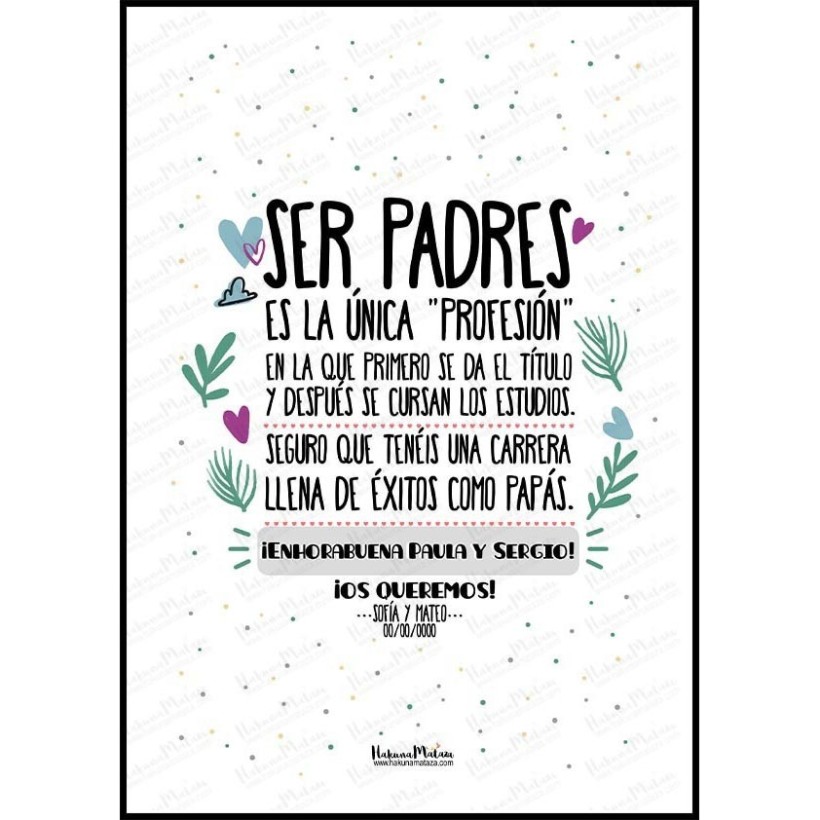 Lámina personalizada - Ser padres