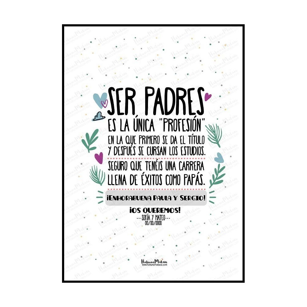 Lámina personalizada - Ser padres
