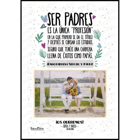 Lámina personalizada con foto - Ser padres
