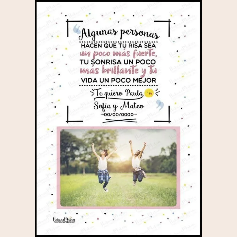 Lámina personalizada con foto - Algunas personas (rosa) 2